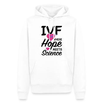 Journée de transfert de FIV de mère porteuse - Sweat à capuche Premium bio Homme - blanc - Devant - Nico (187cm)