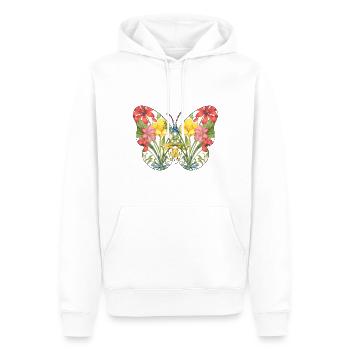 Wildflowers Flowers Butterfly - Men’s Premium Organic Hoodie - white - Front - Nico (187cm)