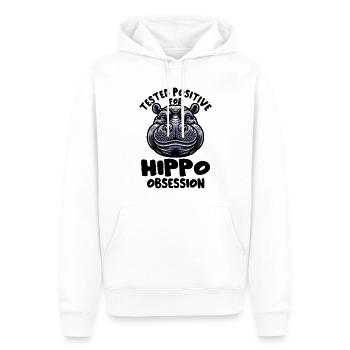 Hippopotamus - Men’s Premium Organic Hoodie - white - Front - Nico (187cm)