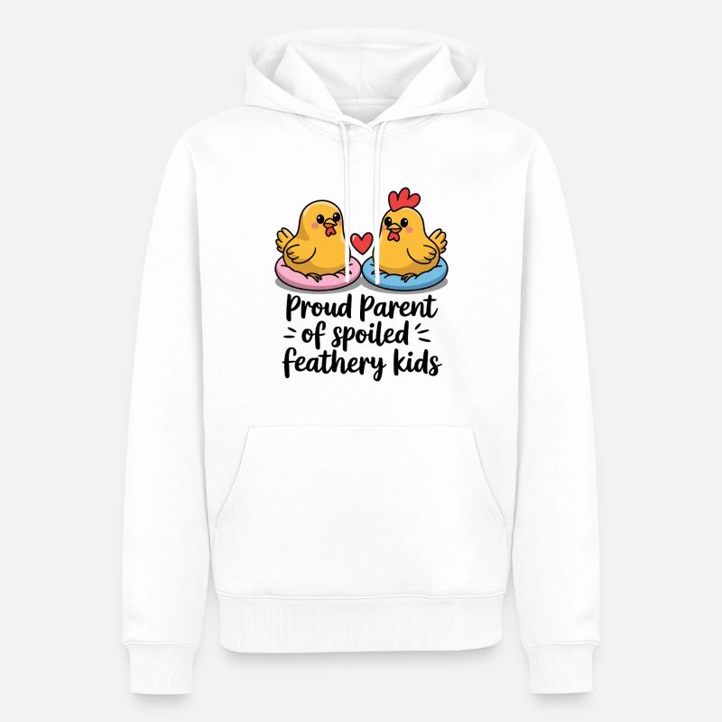 Poulets Poulets - Sweat à capuche Premium bio Homme - blanc