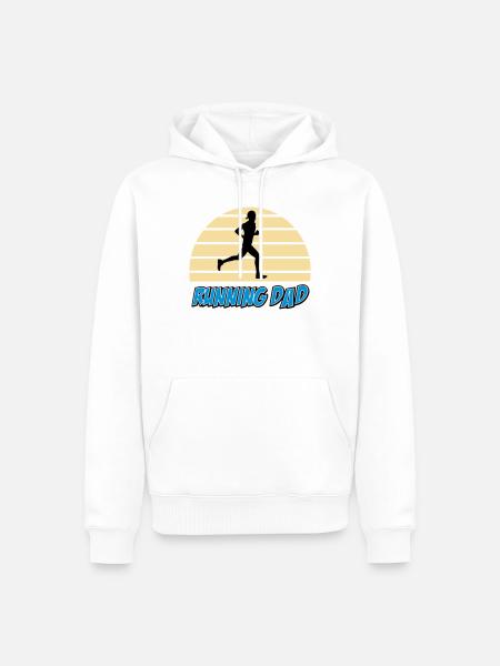 Running dad - Sweat à capuche Premium bio Homme - blanc