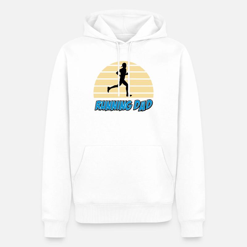 Running dad - Sweat à capuche Premium bio Homme - blanc