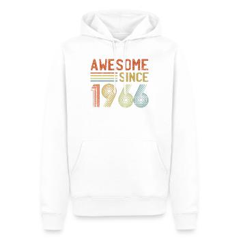 Retro 1960er Jahre Inspiriertes Typografie-Design - Männer Premium Bio Hoodie - Weiß - Vorne - Nico (187cm)