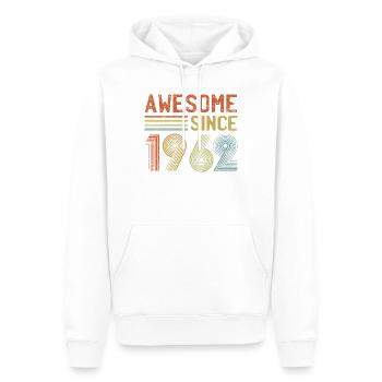 Design graphique rétro inspiré des années 90 - Sweat à capuche Premium bio Homme - blanc - Devant - Nico (187cm)