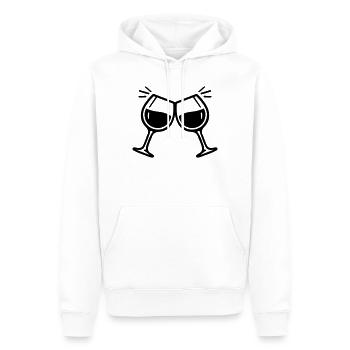 Weinglas Anstoßen Prost Wein - Männer Premium Bio Hoodie - Weiß - Vorne - Nico (187cm)