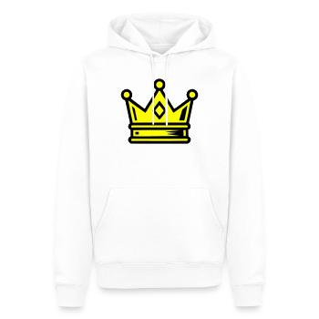 Symbole de la couronne - Sweat à capuche Premium bio Homme - blanc - Devant - Nico (187cm)