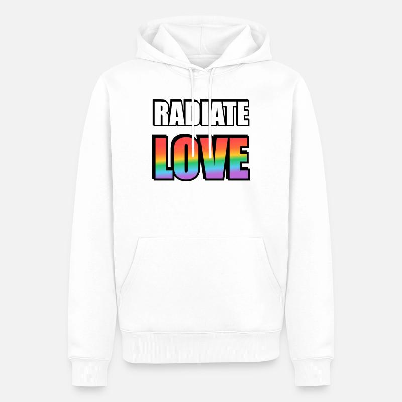 Strahlen Sie Liebe Regenbogen aus - Männer Premium Bio Hoodie - Weiß