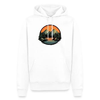 Montagnes Nature - Sweat à capuche Premium bio Homme - blanc - Devant - Nico (187cm)