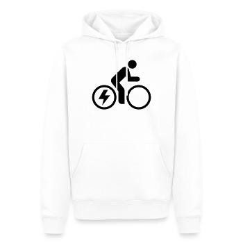 Vélo électrique, vélo électrique, tour à vélo - Sweat à capuche Premium bio Homme - blanc - Devant - Nico (187cm)