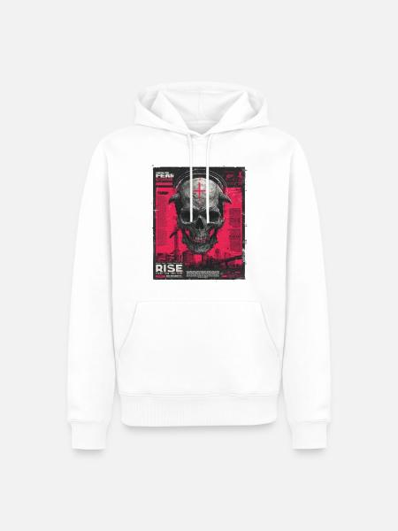 Schädel mit Kreuz im Urban-Poster - Männer Premium Bio Hoodie - Weiß