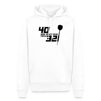 Fléchettes, fléchettes, Egal Hauptsache Triple - Sweat à capuche Premium bio Homme - blanc - Devant - Nico (187cm)