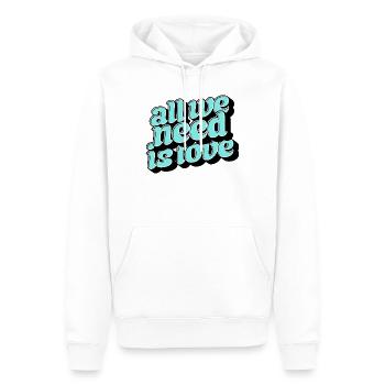 Tout ce dont tu as besoin, c’est d’aimer Retro - Sweat à capuche Premium bio Homme - blanc - Devant - Nico (187cm)