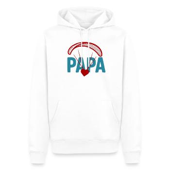 Papa Paragliding Herz - Männer Premium Bio Hoodie - Weiß - Vorne - Nico (187cm)
