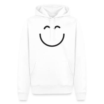 Smiley. Minimal. Positive. - Men’s Premium Organic Hoodie - white - Front - Nico (187cm)
