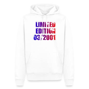 25e anniversaire édition limitée 03/2001 - Sweat à capuche Premium bio Homme - blanc - Devant - Nico (187cm)