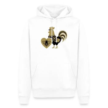  Hahn Biene Bauernhof Cottagecore Landleben - Männer Premium Bio Hoodie - Weiß - Vorne - Nico (187cm)