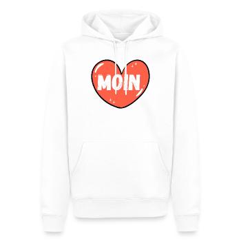 Moin mit Herz - Männer Premium Bio Hoodie - Weiß - Vorne - Nico (187cm)