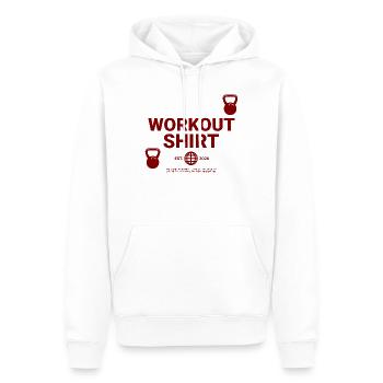 Workout Shirt - Männer Premium Bio Hoodie - Weiß - Vorne - Nico (187cm)
