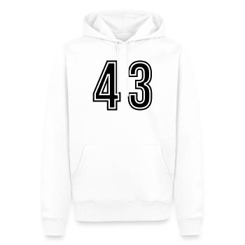 43 Zahl symbol - Männer Premium Bio Hoodie - Weiß - Vorne - Nico (187cm)