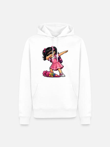 Dabbing ABC-Schützin schwarze Haare - Männer Premium Bio Hoodie - Weiß