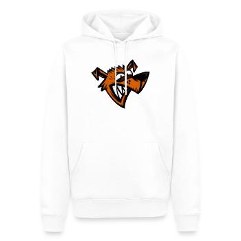 Funny Crazy Dog Cartoon Head - Men’s Premium Organic Hoodie - white - Front - Nico (187cm)
