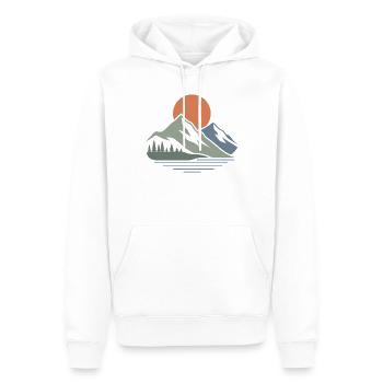 Paysage montagneux minimaliste – Design moderne - Sweat à capuche Premium bio Homme - blanc - Devant - Nico (187cm)