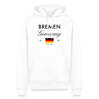 Bremen Deutschland Koordinaten Reise Souvenir - Männer Premium Bio Hoodie - Weiß - Vorne - Nico (187cm)