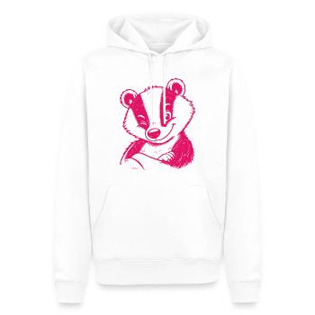 Dachs Augenzwinkern - Männer Premium Bio Hoodie - Weiß - Vorne - Nico (187cm)