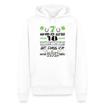Alter 18 Jahre Glück Geburtstag Happy Birthday Fun - Männer Premium Bio Hoodie - Weiß - Vorne - Nico (187cm)