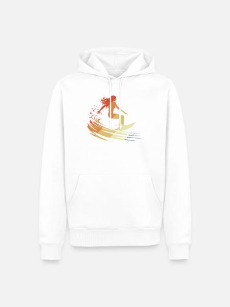 Surferin - Männer Premium Bio Hoodie - Weiß