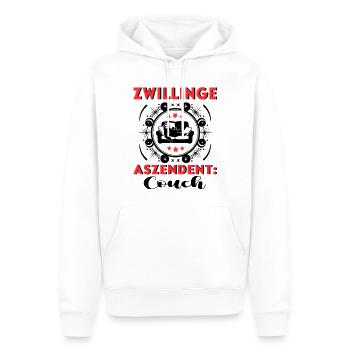 Sternzeichen Zwillinge Aszendent Couch Geburtstag - Männer Premium Bio Hoodie - Weiß - Vorne - Nico (187cm)
