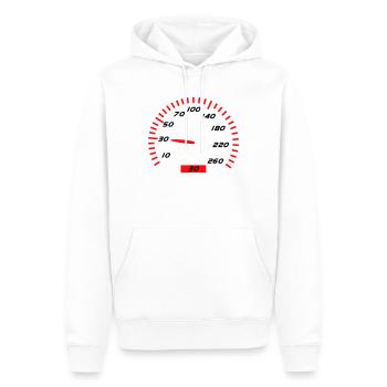 30 Anniversaire - Sweat à capuche Premium bio Homme - blanc - Devant - Nico (187cm)