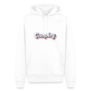 Camping Retro 70s Style - Men’s Premium Organic Hoodie - white - Front - Nico (187cm)