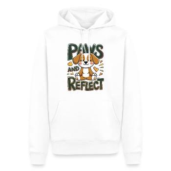 Paws And Reflect Hund Yoga Meditation - Männer Premium Bio Hoodie - Weiß - Vorne - Nico (187cm)