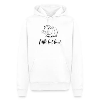 Cochon d’Inde petit mais bruyant - Sweat à capuche Premium bio Homme - blanc - Devant - Nico (187cm)