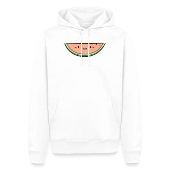 Tranche de melon de kawaï - Sweat à capuche Premium bio Homme - blanc - Devant - Nico (187cm)