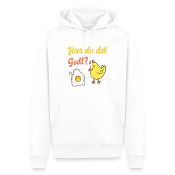 Chick fragt das Ei: Geht es dir gut? - Männer Premium Bio Hoodie - Weiß - Vorne - Nico (187cm)