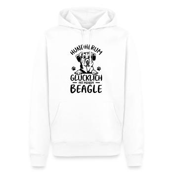 Hund Glücklich mit meinem Beagle - Männer Premium Bio Hoodie - Weiß - Vorne - Nico (187cm)