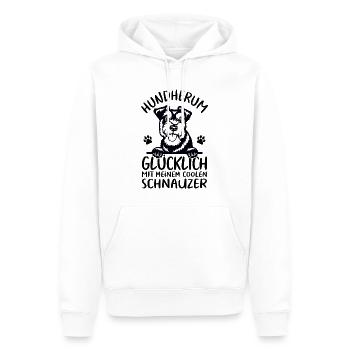 Hund Glücklich mit meinem Schnauzer - Männer Premium Bio Hoodie - Weiß - Vorne - Nico (187cm)