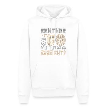 Rentner mit 60 und was hast du erreicht? Rente - Männer Premium Bio Hoodie - Weiß - Vorne - Nico (187cm)