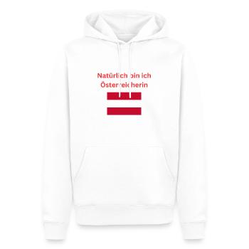 Natürlich bin ich Österreicherin - Männer Premium Bio Hoodie - Weiß - Vorne - Nico (187cm)