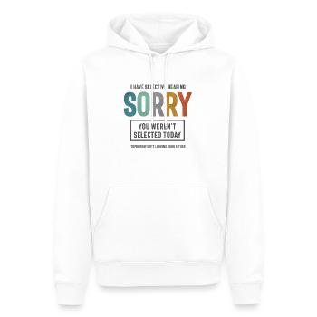 Selective Hearing - Funny Sarcastic - Men’s Premium Organic Hoodie - white - Front - Nico (187cm)