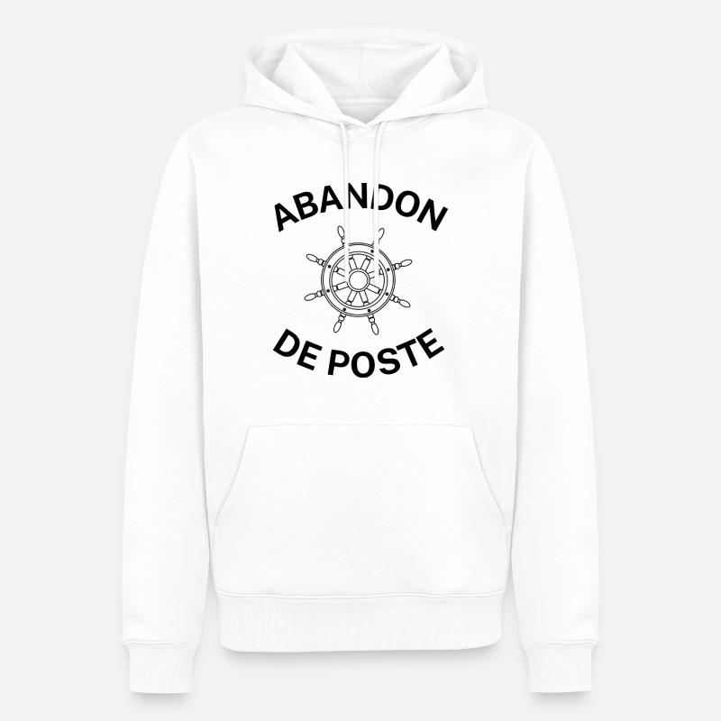 abandon de poste - Sweat à capuche Premium bio Homme - blanc