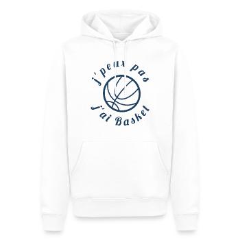 Je peux pas j'ai basket - Sweat à capuche Premium bio Homme - blanc - Devant - Nico (187cm)