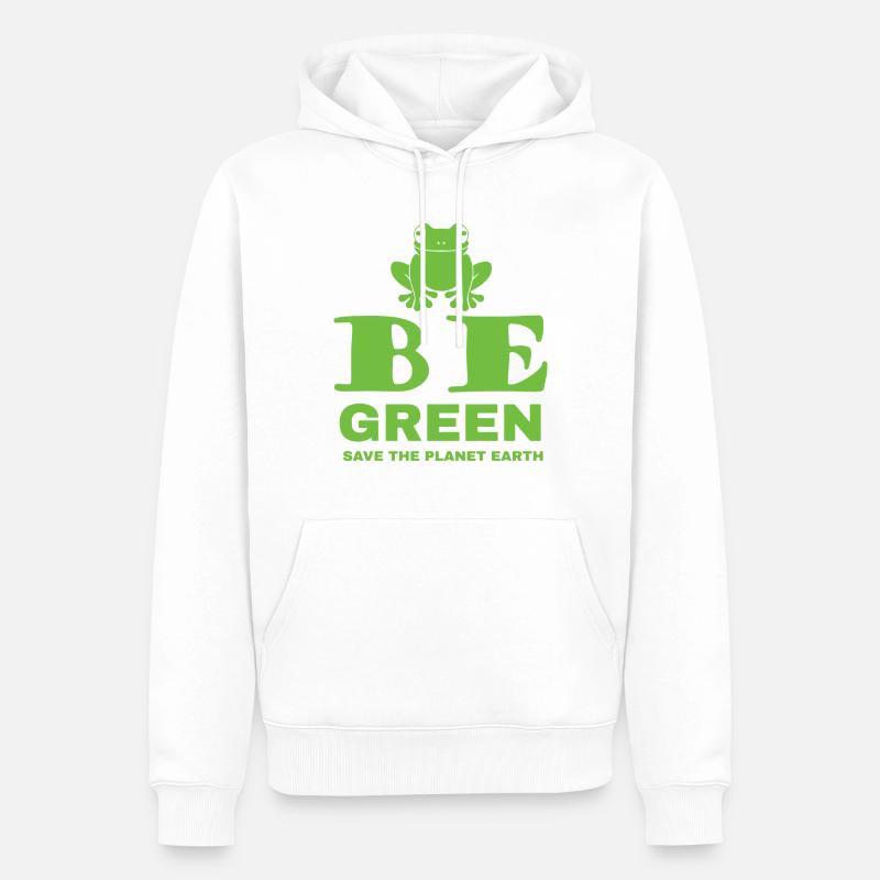 Soyez vert - Sweat à capuche Premium bio Homme - blanc