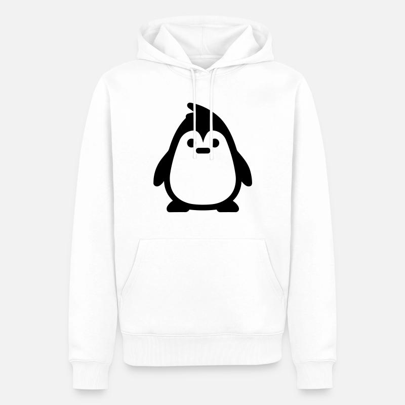 Pingouin - Sweat à capuche Premium bio Homme - blanc