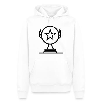 trophy - Men’s Premium Organic Hoodie - white - Front - Nico (187cm)