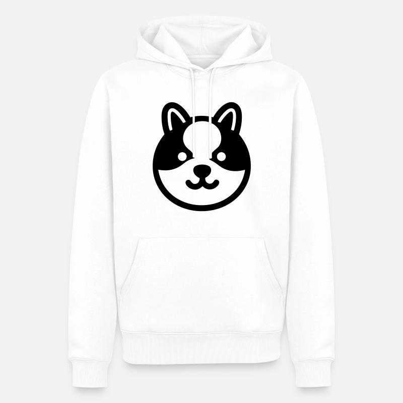 Chien - Sweat à capuche Premium bio Homme - blanc