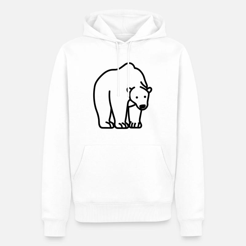 Eisbär - Männer Premium Bio Hoodie - Weiß