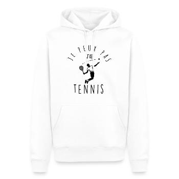 Ich kann nicht, ich habe Tennis. - Männer Premium Bio Hoodie - Weiß - Vorne - Nico (187cm)
